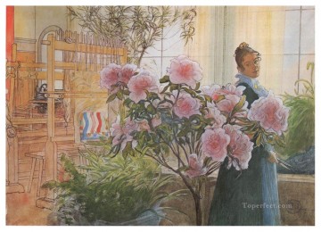  1906 Pintura al %c3%b3leo - azalea 1906 Carl Larsson